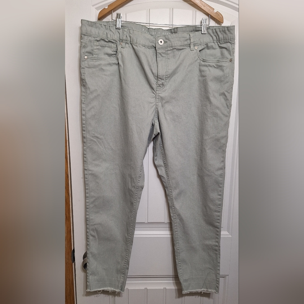 Frankie & Stella Plus Size High Rise Cropped Skinny Jeans 22W Pistachio Green
